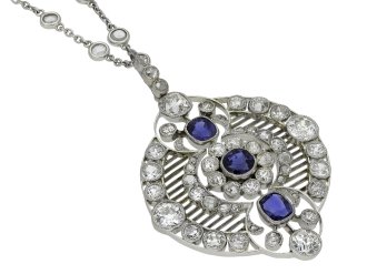 Edwardian sapphire and diamond necklace hatton garden