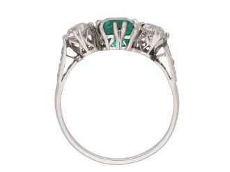 Emerald and diamond three stone ring, circa 1920 hatton garden