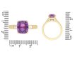 Purple sapphire and diamond flank solitaire ring, circa 1980. Hatton Garden