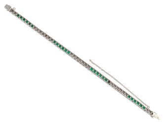Tiffany & Co. emerald and diamond line bracelet hatton garden