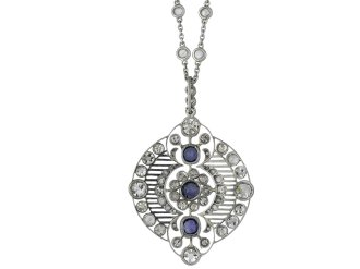 Edwardian sapphire and diamond necklace hatton garden