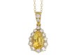 Yellow Ceylon sapphire and diamond pendant hatton garden
