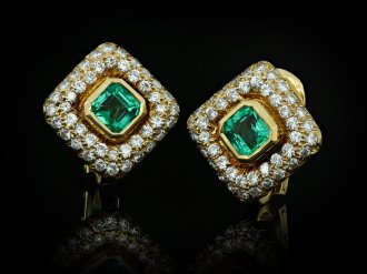 colombian emerald and diamond earrings french circa 1970 .html