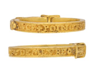 15th century engraved gold buckle ring, circa 1500. Hatton garden