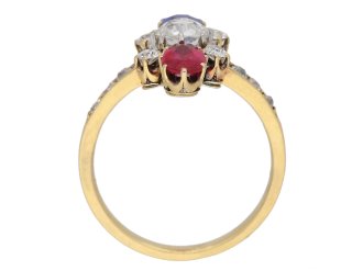 back view Art Nouveau ruby ,sapphire and diamond ring French circa 1895 berganza hatton garden 